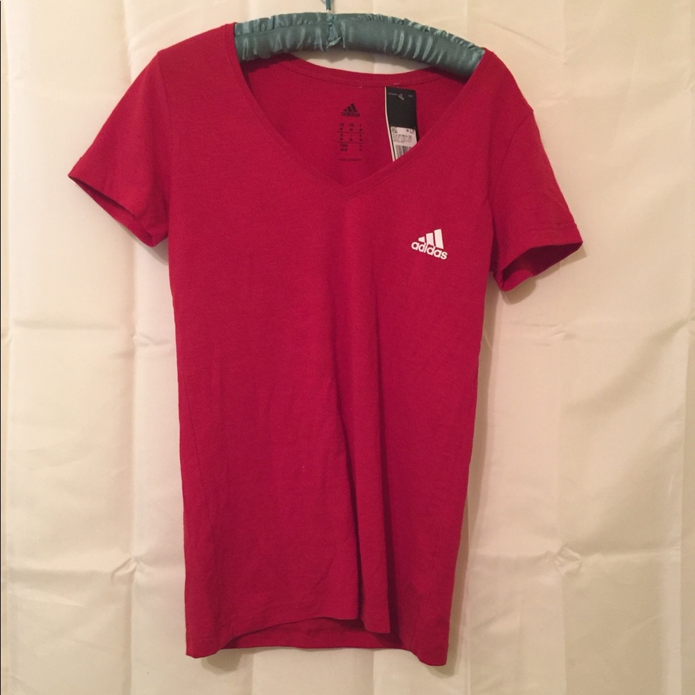 Adidas women’s v neck short sleeve tee sz m NWT
